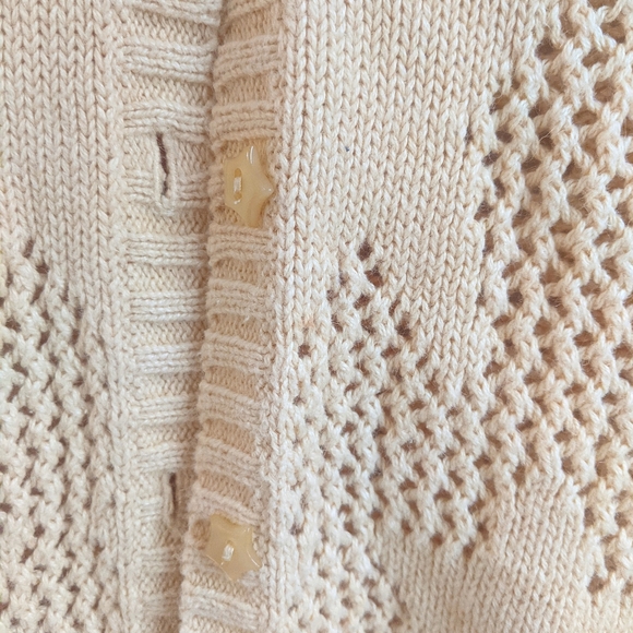 Vintage 2000s Star Patterned Crochet Cardigan - Picture 10 of 11
